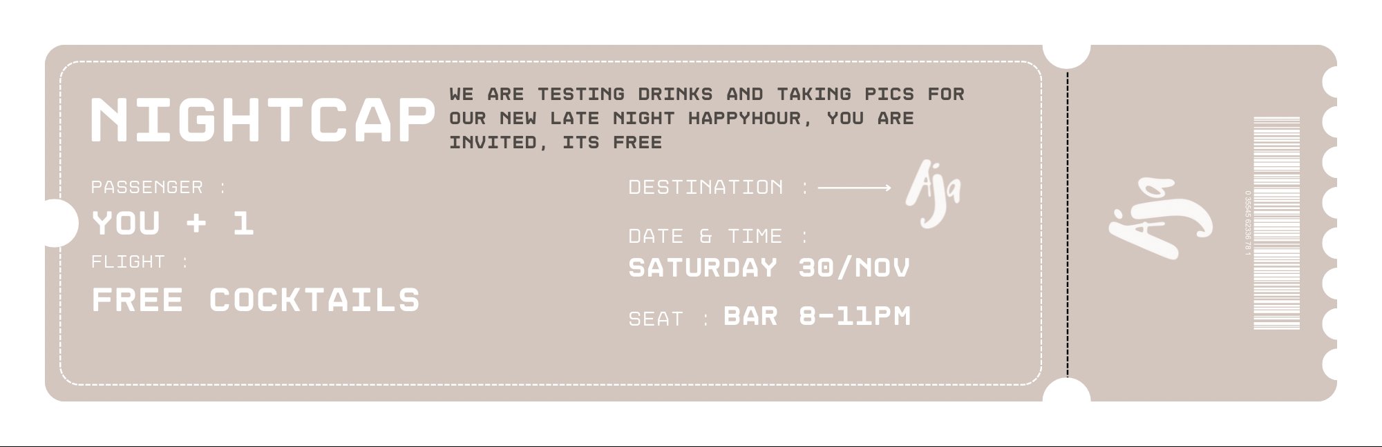 Aja Nightcap event ticket