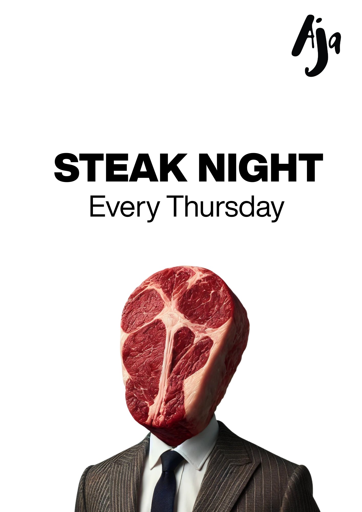 Aja Steak Night activation poster